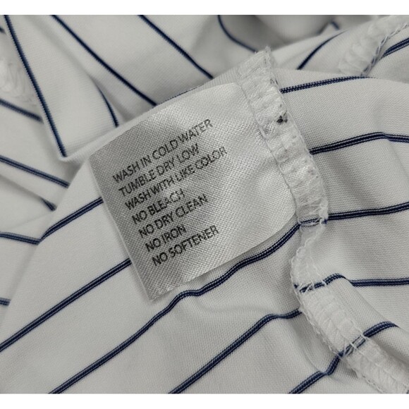 Rhoback Polo Shirt 2XL Short Sleeve Striped Golf Shirt Blue White - Picture 5 of 7